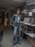 Chike Diagonal Rivet Denim Pants