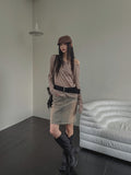 Dignal midi denim skirt