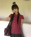 Pocari Slim Check Short Sleeve Shirt