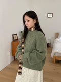 Huddick Boucle Cable Round Wool Knit