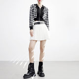 Monet Hound Checked Fur Jacket