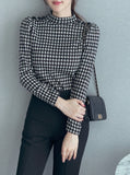 Maino Check Half-Neck Span T-shirt
