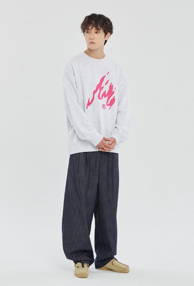 ROMANTIC CROWN★Unisex★ BLAZE LOGO CREWNECK_2色♪ ROMANTIC CROWN (ロマンティック クラウン) - ブレイズロゴ