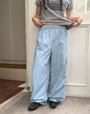Kitten Nylon Track Banding Wide Long Pants