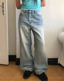 [UNISEX] Rosea Double Pocket Wide Denim Pants