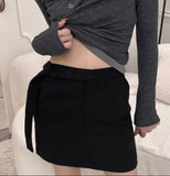 Mori Belt Wool Midi Skirt