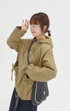 [BAONHAUS] Kuninged ribbon pocket cotton hood jacket