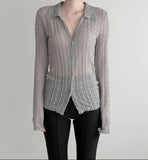 Lay See-through Embossed Lace Cardigan
