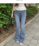 Cooling Hip Padded Low-Rise Stretch Summer Bootcut Denim Pants