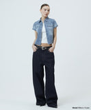 DENIM STUD HALF SHIRT