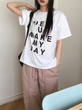 Heyu Lettering Cropped Short-Sleeved T-shirt