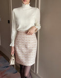 Shumed Pearl Tweed H-Line Mini Skirt
