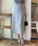Soelin Basic Cutout Long Skirt