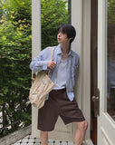 Peak Crop Striped Shirt