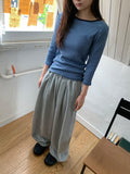 Chiha color matching stripe long sleeve tee
