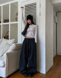 Meni Dot Pintuck Balloon Wide Pants