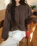 Poban Over Pocket Wood Duffle Knit Cardigan