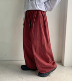 Iyaki Banding Wide Cotton Pants