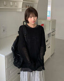 Itnewa Summer Color Net Long Sleeve Knit