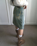 Hazel Vintage Surgical Denim Midi Skirt