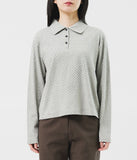 (W) Scoop Dot Collar Top