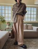 Double three-pin tuck balloon slacks