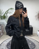 Tupel Rivet Crop Zip-Up