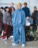 Asymmetric Washed Denim Pants