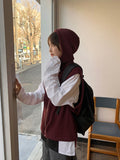 [unisex] Kuomi Over String Hood Knit Vest