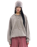 Rustic pigment washed pullover hoodie