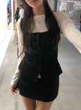 Toa Dot Halter Sleeveless Boat Neck Long Sleeve T-Shirt