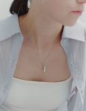 [Premium Plating] Volume Square AB(W) Dual Pave Necklace