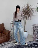 Dia Camo Brush Denim Pants