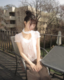 Burun Strap Frill Short Sleeve Blouse