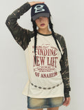 NEW LIFE Camo Raglan Long Sleeve T-Shirt