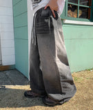 [unisex] Denso Washing Denim Banding Wide Pants