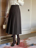 Berina brushed pleated long skirt