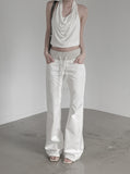 Shibori Straight Cotton Pants