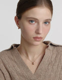 Champagne Full Moon Silver Mary Bowl Necklace