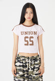 Union track line crop t-shirt