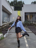 micro pleats strap skirt pants