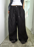[MADE] Kinto String Two-Way Linen Denim Long Wide Jogger Pants
