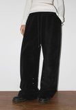 VELVET SNAP WIDE PANTS