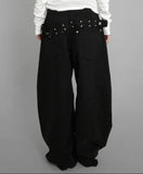 Slit-up Belt Cotton Pants
