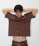 damage washing layered t-shirt