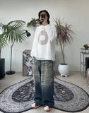Kudeu mesh long sleeve knit