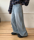 Tiucco Tencel Washing Wide Denim Pants