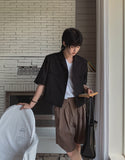 Elbow Belt Cotton Half Slacks