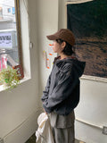 Torain Check Denim Hood Anorak Sweatshirt