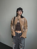 Bake Washing Cotton Biker Jacket